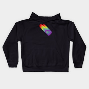 LGBTQ pride rainbow hearts Kids Hoodie